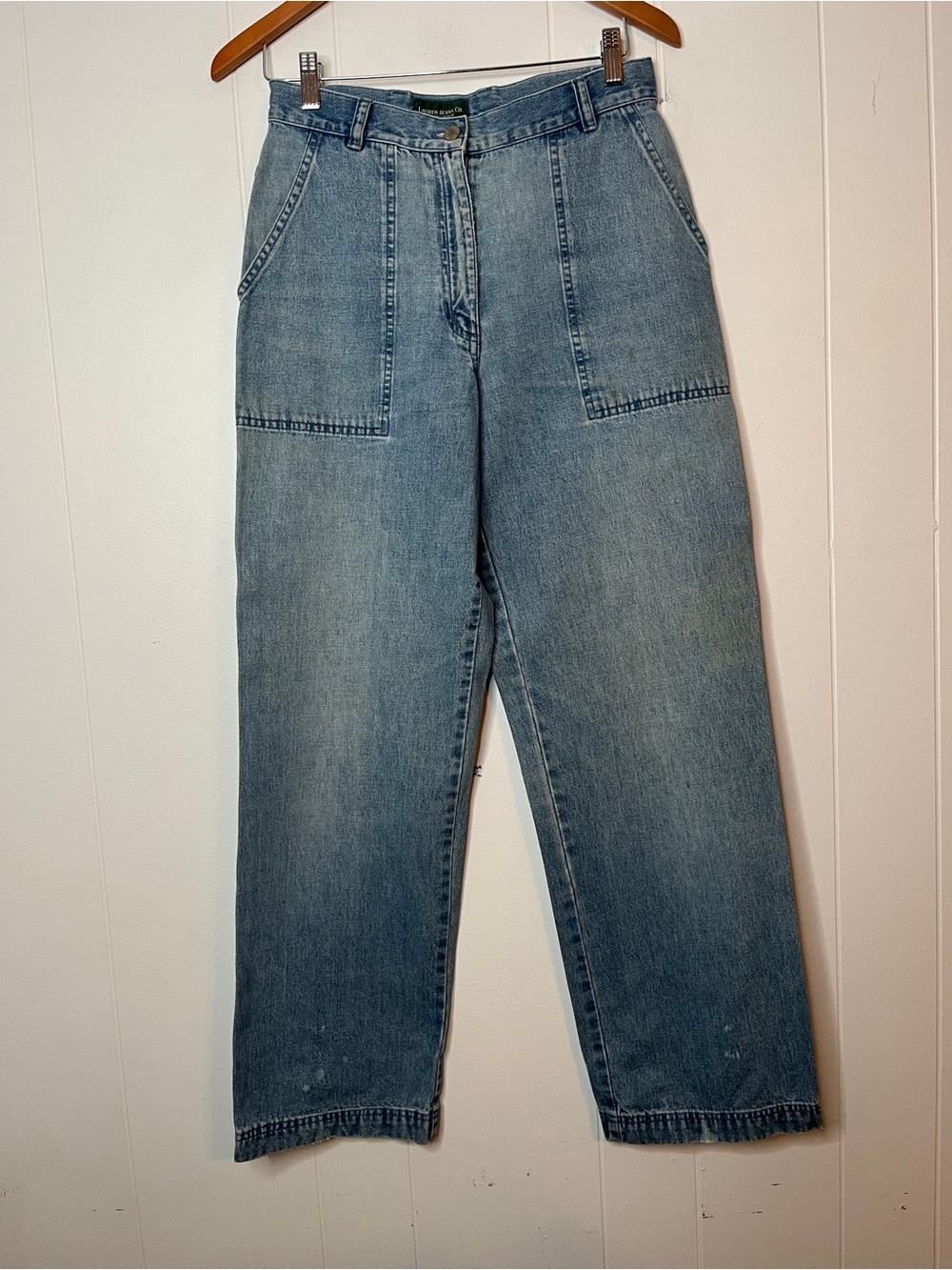 Ralph Lauren Light Blue Straight-Leg Jeans Patch Pockets 100% cotton Size 8